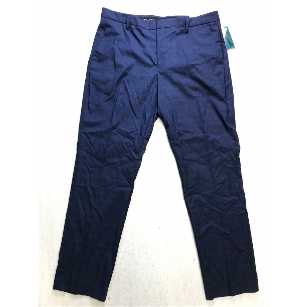 Perry Ellis Portfolio Dress Pants Mens 36x32 Passion Blue Modern Fit PTBFE030